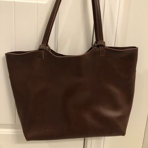 Full grain crazy horse leather tote and organizer